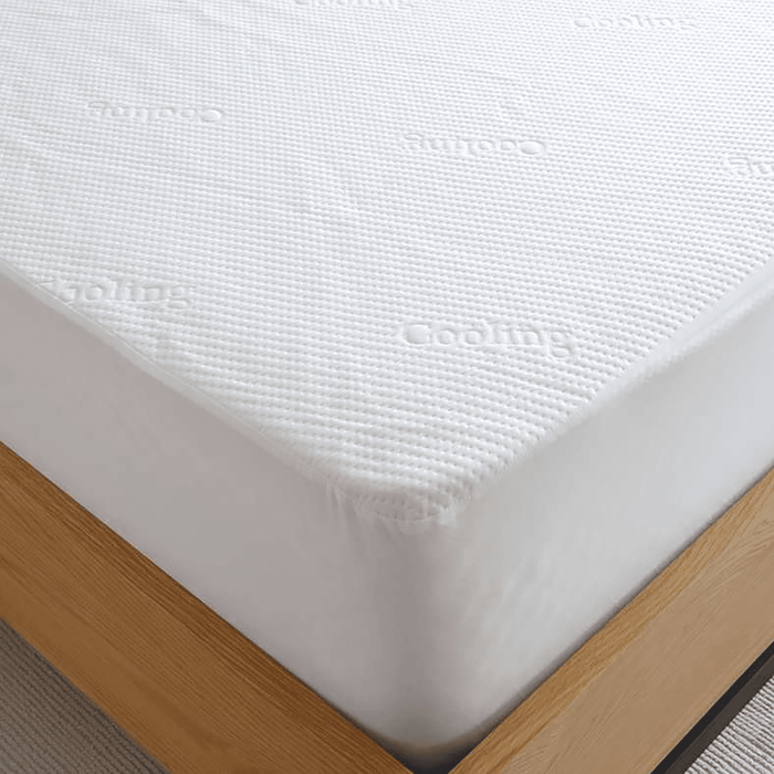 Cooling Jacquard Waterproof Mattress Protector 90X200+33cm - White