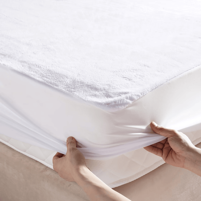 Coral Fleece Waterproof Mattress Protector 120X200+33cm-White