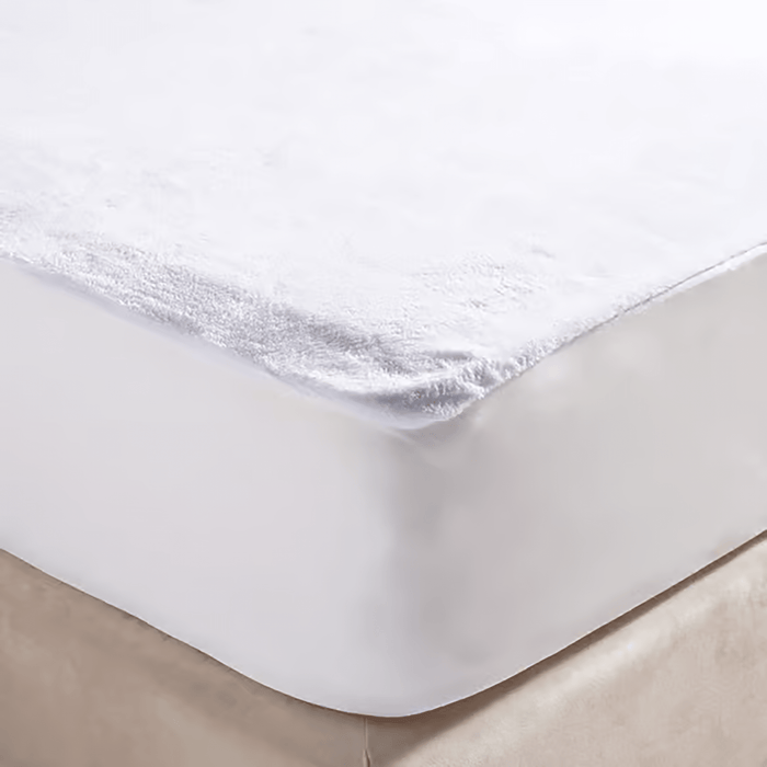 Coral Fleece Waterproof Mattress Protector -White