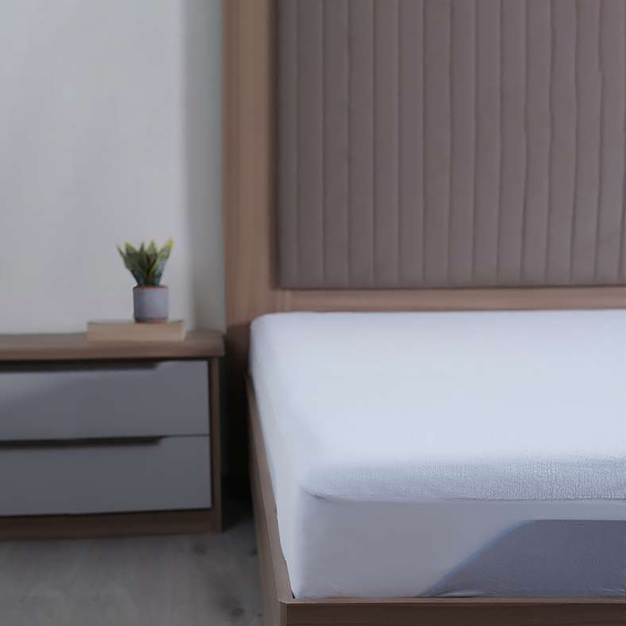 Coral Fleece Waterproof Mattress Protector 90X200+33cm-White