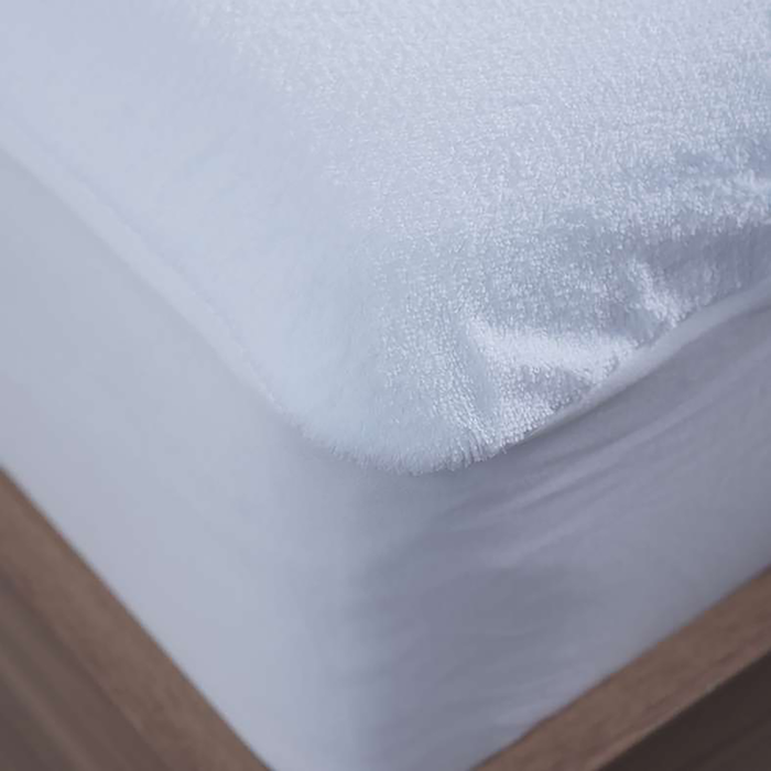Coral Fleece Waterproof Mattress Protector 90X200+33cm-White