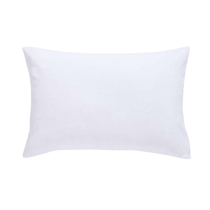 Coral Fleece Waterproof Pillow Protector -White