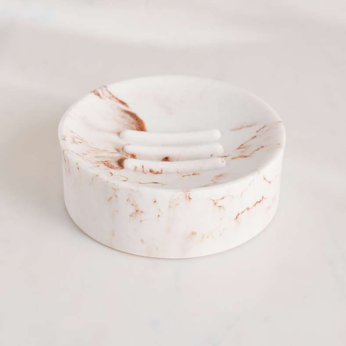Coral Resin Soap Dish - Off White