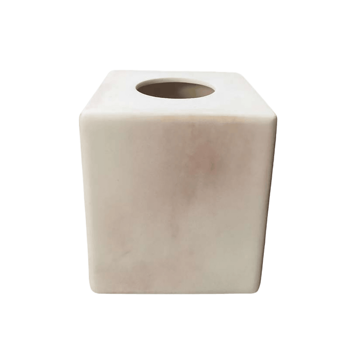 Coral Resin Tissue Box - Off White