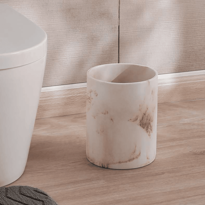 Coral Resin Waste Bin - Off White