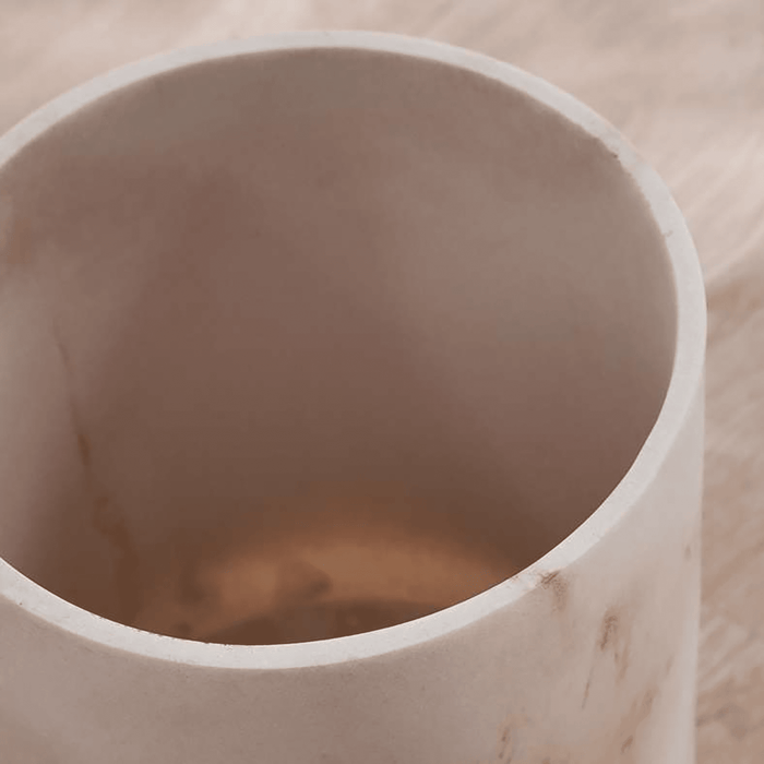 Coral Resin Waste Bin - Off White