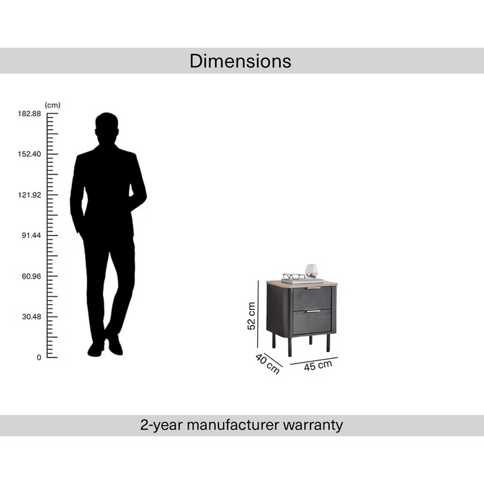 Cortez Night Stand With 2 Drawer