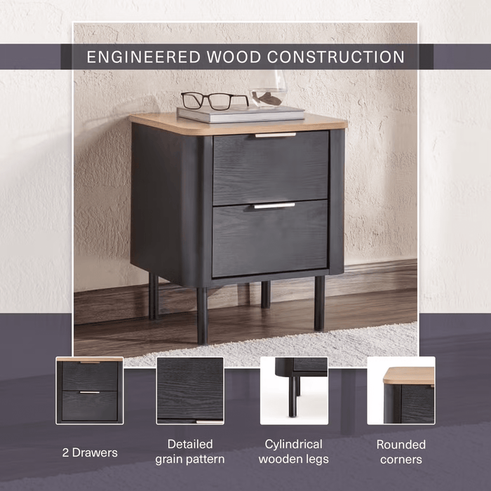 Cortez Night Stand With 2 Drawer