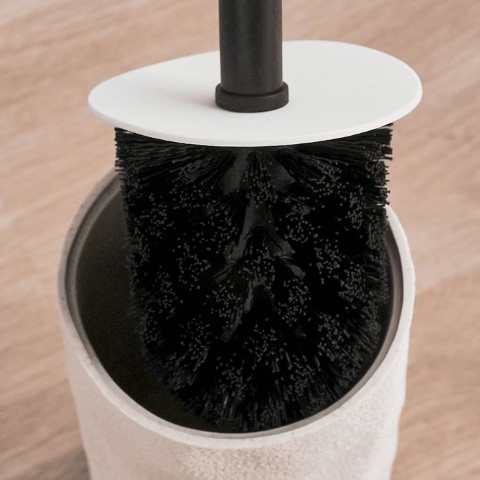 Crest Textured Toilet Brush With Holder - Cream