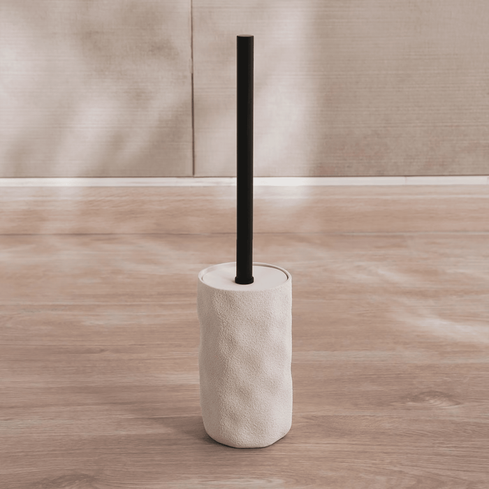 Crest Textured Toilet Brush With Holder - Cream