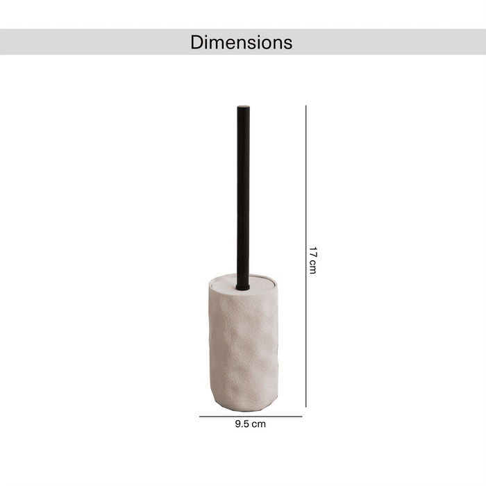 Crest Textured Toilet Brush With Holder - Cream