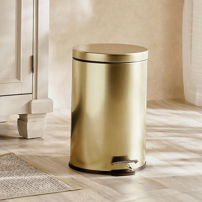 Daily Soft Close Metal Pedal Bin 5L - Gold Pan Home