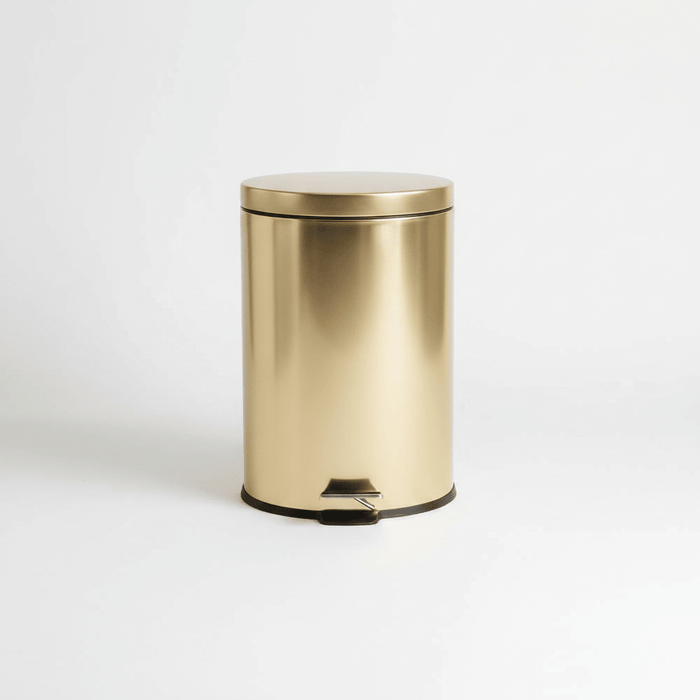 Daily Soft Close Metal Pedal Bin 5L - Gold Pan Home