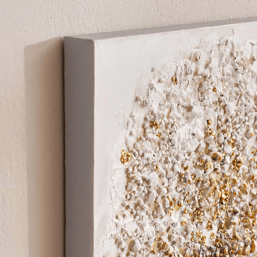 Dandelion Hand Painted Canvas Wall Art 70Cm- Gold Pan Home