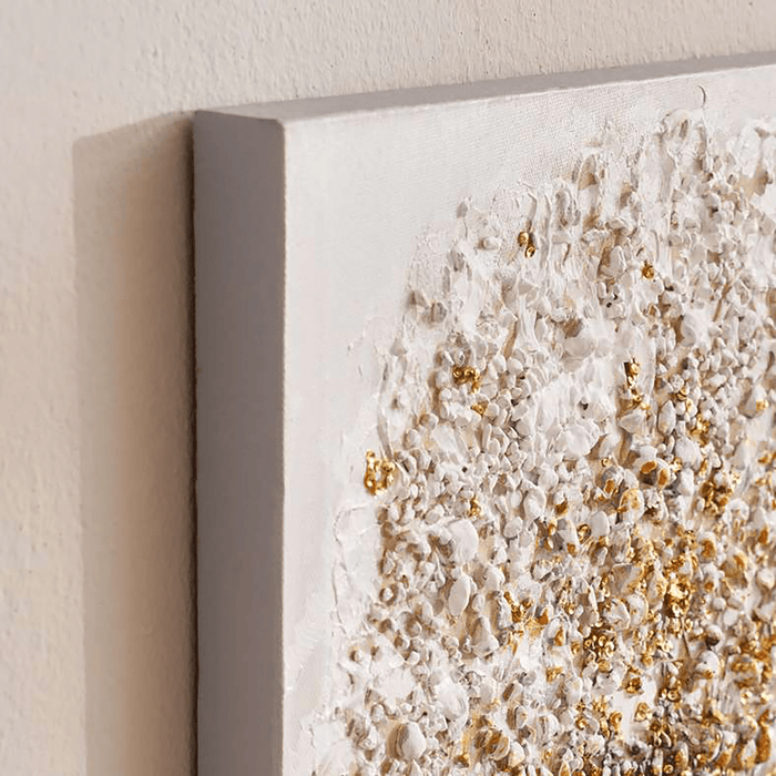 Dandelion Hand Painted Canvas Wall Art 70Cm- Gold Pan Home