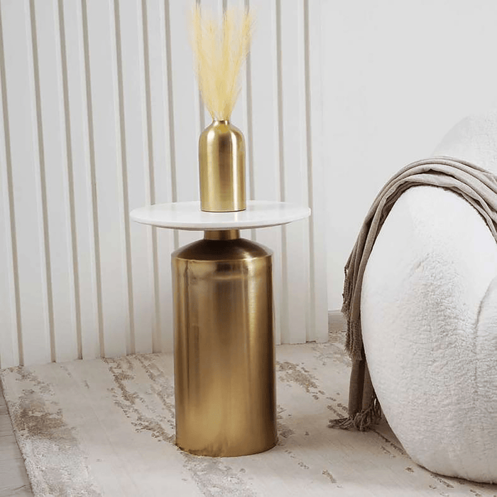 Dasra Accent Table Marble - White Gold
