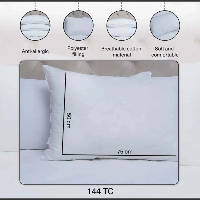 Deluxe Quilted Loft Pillow -White Pan Home