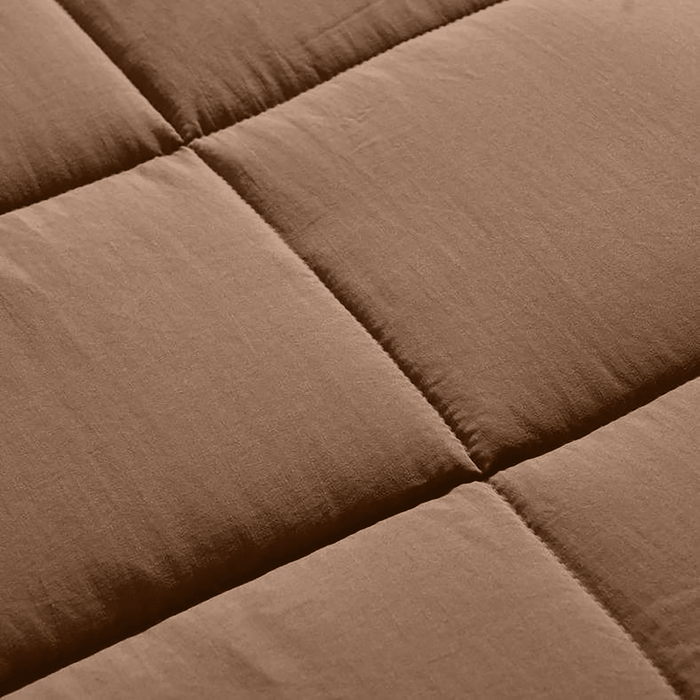 Down Alternative 2-Piece Reversible Comforter Set 150X220cm - Beige Brown