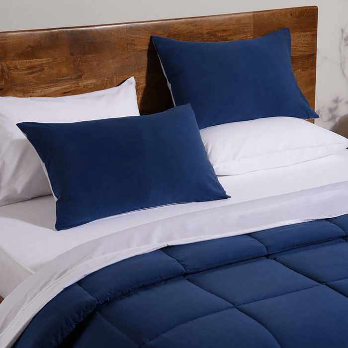Down Alternative 2-Piece Reversible Comforter Set - Navy Grey