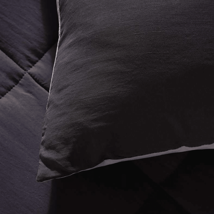 Down Alternative 3-Piece Reversible Comforter Set - Grey