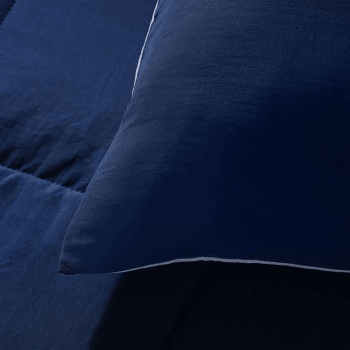 Down Alternative 3-Piece Reversible Comforter Set - Navy Grey
