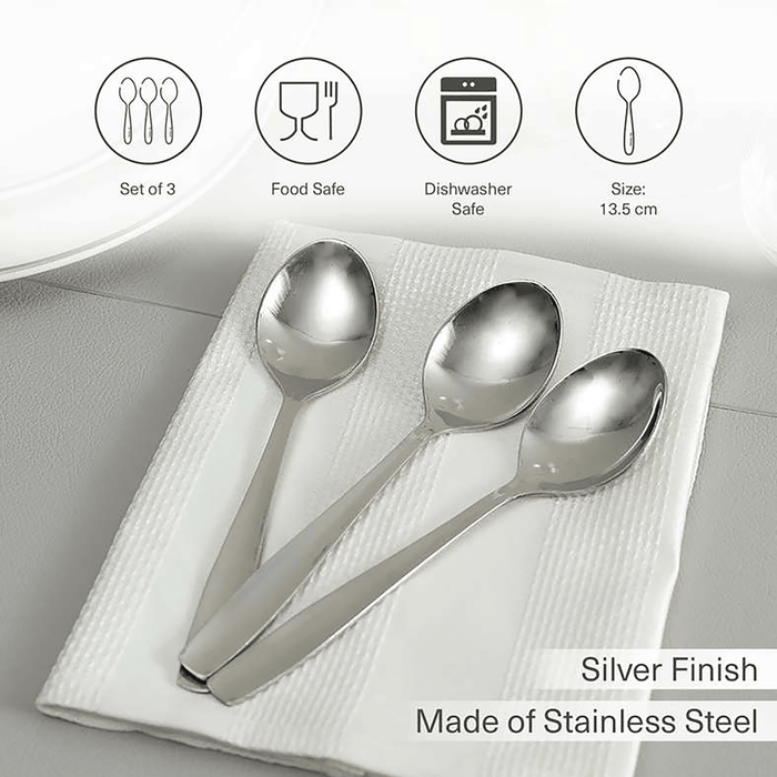 Dozorme 3-Piece Tea Spoon - Silver