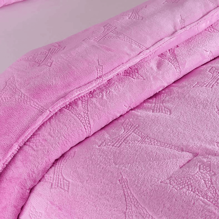 Eiffel Tower 4-Piece Comforter Set With Toy135X220cm - Pink