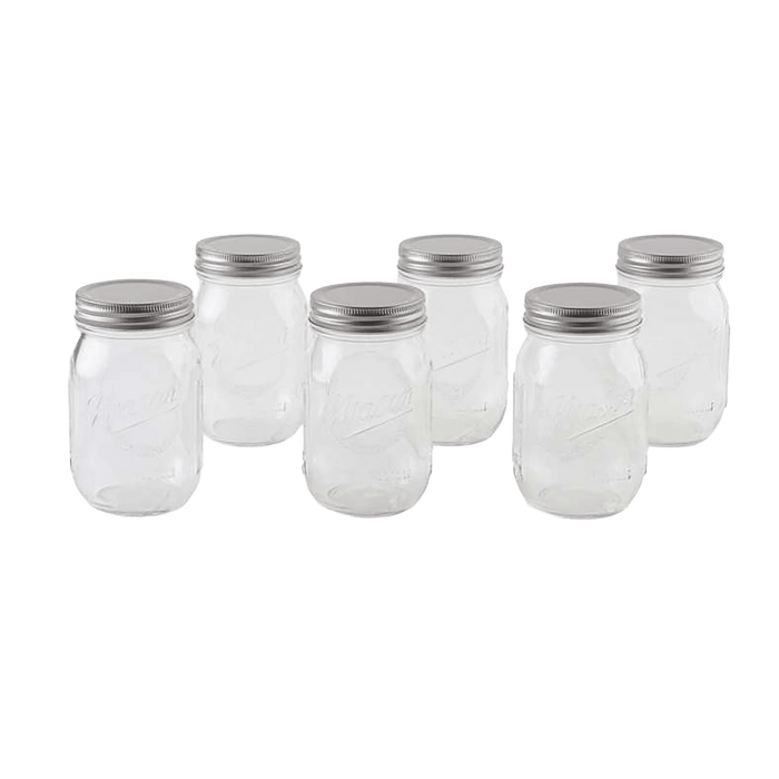 Elazer 6-Piece Glass Jar 950Ml - Clear