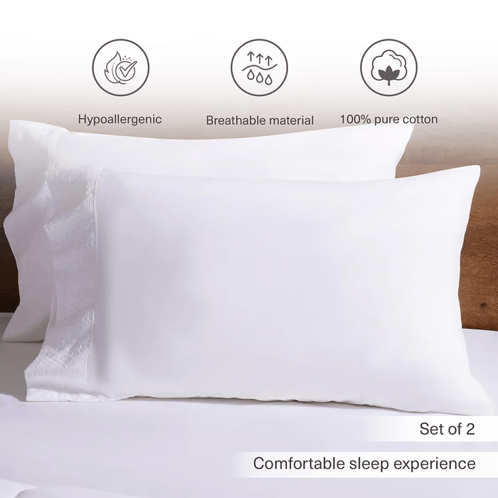 Elegance 2-Piece Pillow Case Set - White Pan Home