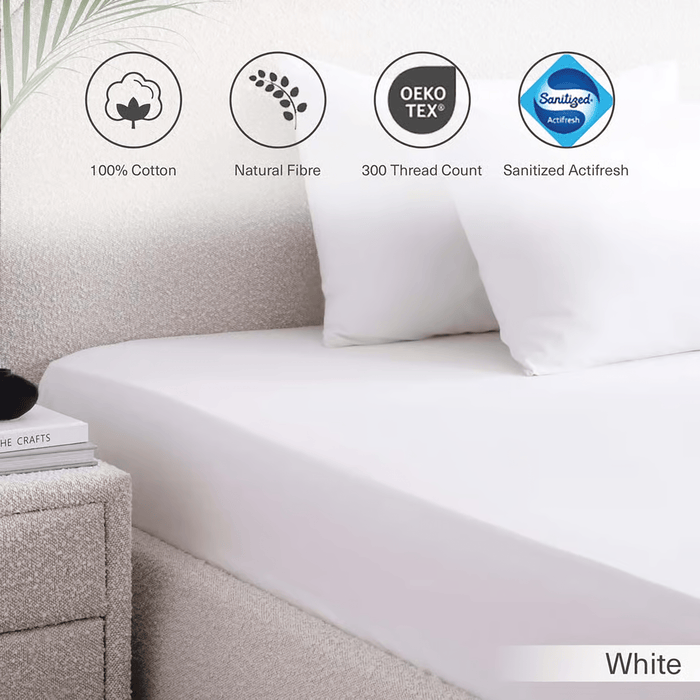 Elegance Fitted Sheet- White Pan Home