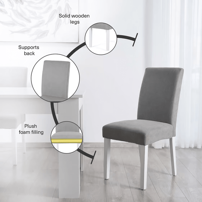 Elke Dining Chair - Grey White Pan Home