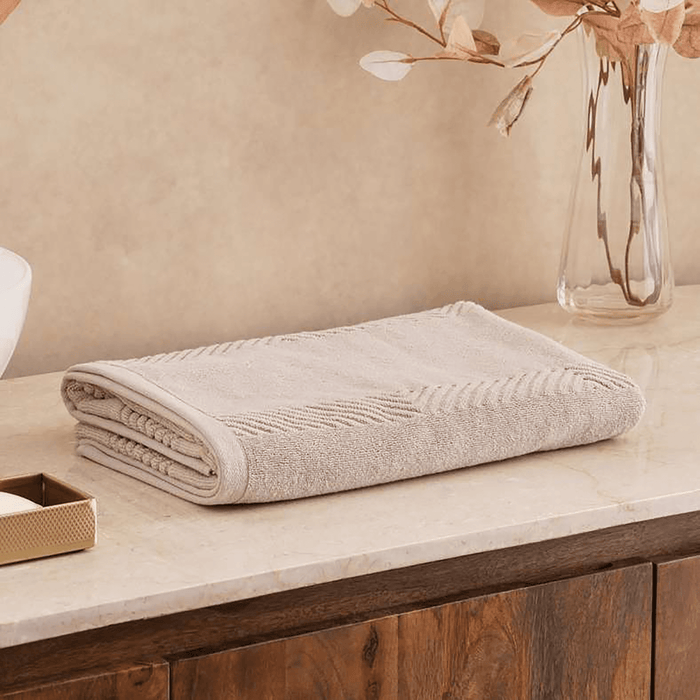 Embossa Textured Bath Towel - Beige