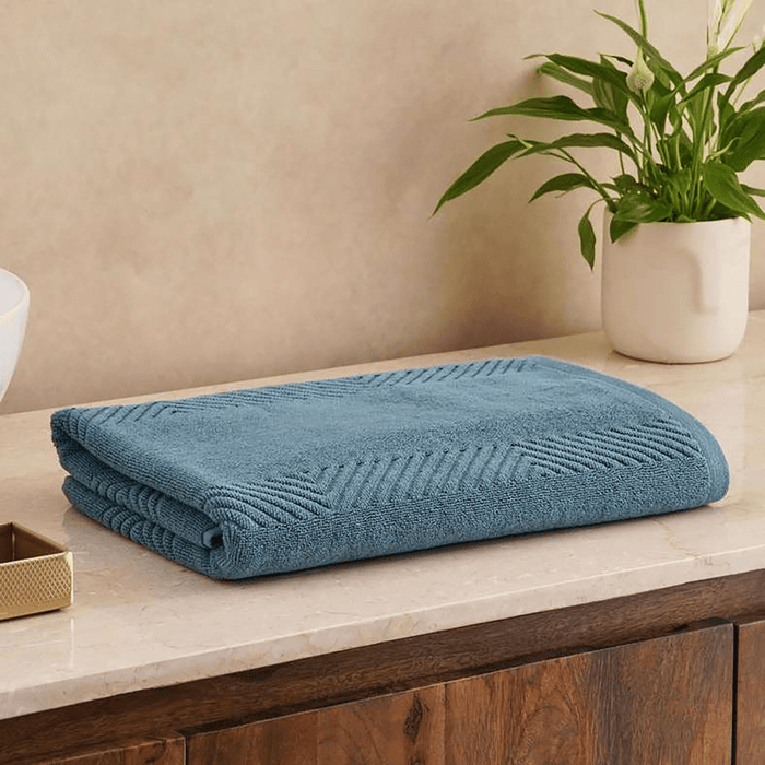 Embossa Textured Bath Towel - Blue