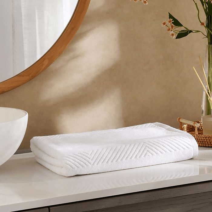 Embossa Textured Bath Towel - White