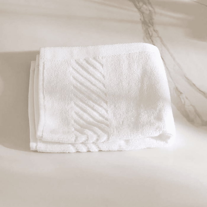 Embossa Textured Fingertip Towel - White