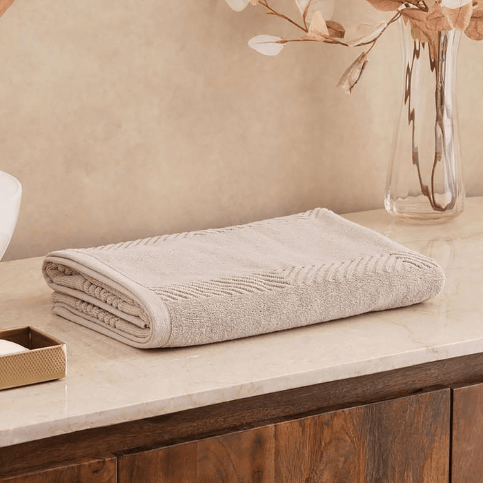 Embossa Textured Hand Towel - Beige
