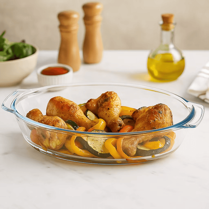 Esme Oval Glass Baking Dish -Clear - 20x11 cm