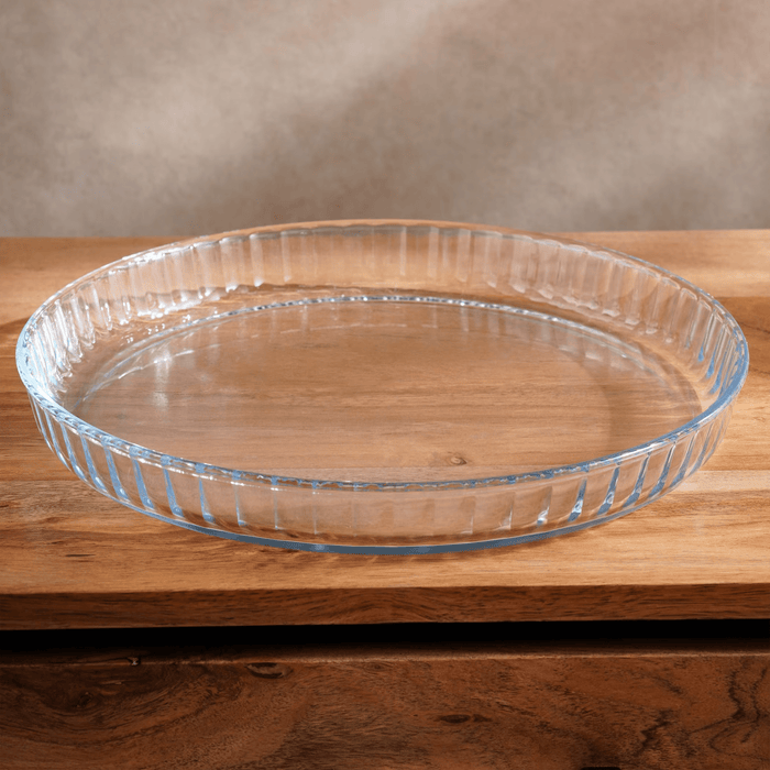 Esme Round Glass Flan Dish -Clear 27x27 cm