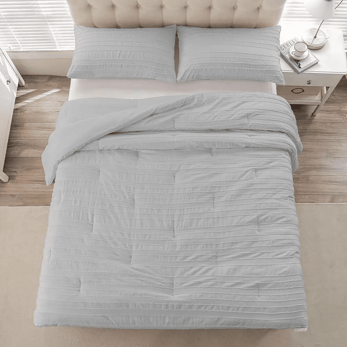 Essence 3-Piece Tufted Full Comforter Set 160X220cm - Grey