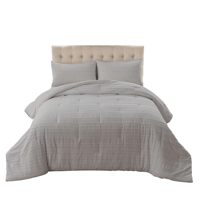 Essence 3-Piece Tufted Full Comforter Set 160X220cm - Grey