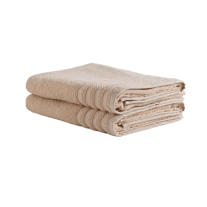 Essential 2 Pieces Bath Towel Set - Beige