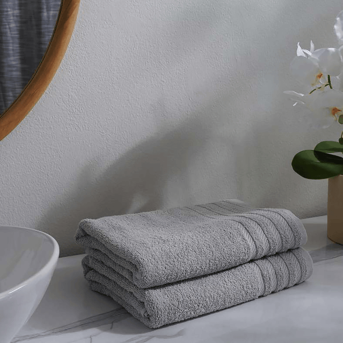 Essential 2 Pieces Bath Towel Set - Grey