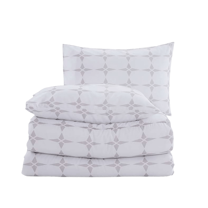 Essential Geo 3-Piece Comforter Set 240X260cm - Beige