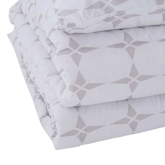 Essential Geo 3-Piece Comforter Set 240X260cm - Beige