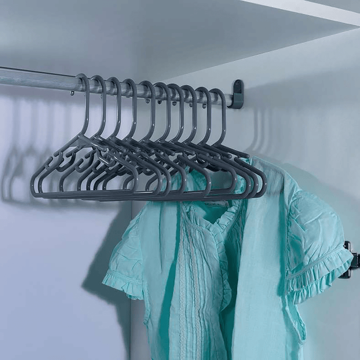 Essential Kids 10-Piece Plastic Clothes Hanger - Grey