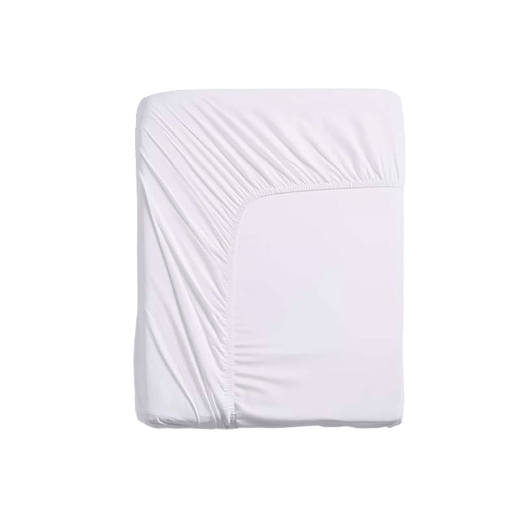 White fitted sheet on a white background