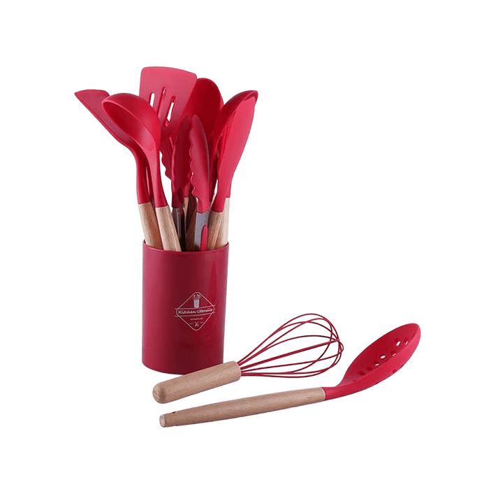 Essentials 13-Piece Kitchen Utensils Set - Red