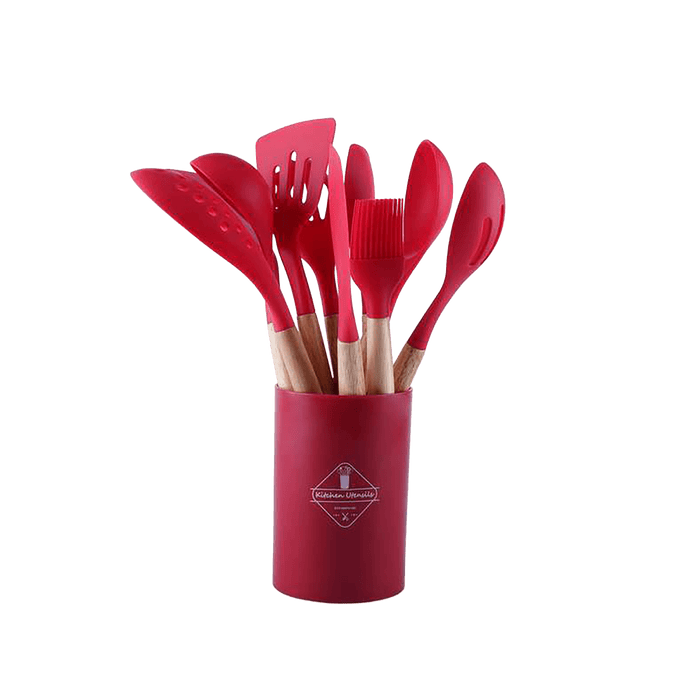 Essentials 13-Piece Kitchen Utensils Set - Red