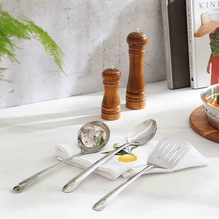 Essentials 3-Piece Kitchen Utensils Set - Chrome