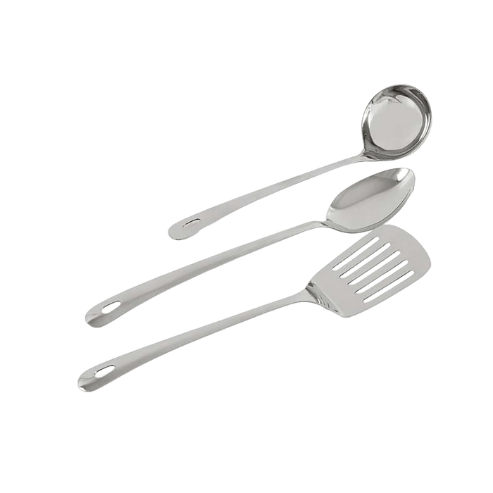 Essentials 3-Piece Kitchen Utensils Set - Chrome